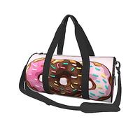 Borsone rotondo da viaggio con stampa di torta di fiori, borsa rotonda da palestra, fitness, borsa da allenamento, nera, taglia unica, Nero , Taglia unica