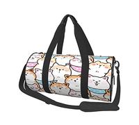 Borsone rotondo Simpatico cartone animato Shiba Inu Akita Borsa da viaggio per cani Borsa a mano durevole per lo yoga