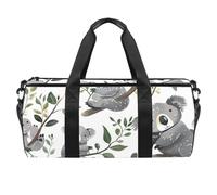 Borsone rotondo sportivo da palestra con tracolla staccabile grigio carino koala borsa da allenamento borsa da notte per donne uomini, Multicolore, Taglia unica, Bagaglio a mano