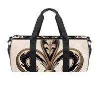 Borsone rotondo sportivo da palestra con tracolla staccabile retrò Fleur De Lis borsa da allenamento borsa da notte per donne uomini, Multicolore 2., Taglia unica, Bagaglio a mano