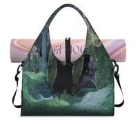 Borsone sportivo 3D con tirannosauro della foresta Rex Dino per donne e uomini, borsa da viaggio per il fine settimana con scomparto per scarpe, borsa a tracolla per yoga, palestra, viaggi, Colore, L,