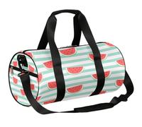 Borsone sportivo a righe anguria borsone da palestra borsone da allenamento leggero a tracolla borsone da viaggio per uomo donna (frutti rossi), Anguria a righe, 17.6(L) x 9(W) x 9(H) inch