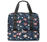 Borsone sportivo a tema americano del 4 luglio per donne, uomini, ragazzi e ragazze, 21 l, per il fine settimana, per la notte, per viaggi, palestra, yoga, Colore, Grande, Organizer per borse