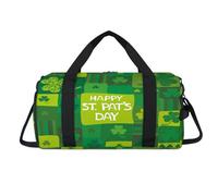 Borsone sportivo a tema Happy St Patrick's Day con scomparto per scarpe, borsa da viaggio per il weekend, da viaggio, palestra, organizer per bagagli per donne, uomini, bambini, ragazze e ragazzi