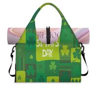 Borsone sportivo a tema Happy St Patrick's Day, con scomparto per scarpe, per il fine settimana, per la notte, per palestra, yoga, viaggi, Colore, L, Borsone da viaggio