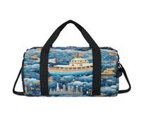 Borsone sportivo a tema oceani 3D con scomparto per scarpe, borsa da viaggio per il weekend, da viaggio, palestra, organizer per bagagli per donne, uomini, bambini, ragazze e ragazzi