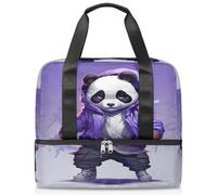 Borsone sportivo alla moda con panda animale per donne e uomini, borsone da viaggio con scomparto per scarpe, grande capacità, per allenamento, fitness, yoga, nuoto, fine settimana