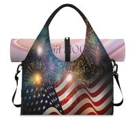 Borsone sportivo americano per donne e uomini American Memorial Day Weekend Borsa da notte con scomparto per scarpe Borsa a tracolla Tote Bagagli per Yoga Palestra Viaggi, Colore, L, Organizer per