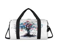 Borsone sportivo Art Music Magic Tree con scomparto per scarpe, per la notte, per il weekender, da viaggio, palestra, organizer per bagagli per donne, uomini, bambini, ragazze e ragazzi