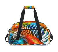 Borsone sportivo astratto arcobaleno zebrato per donne e uomini, zebra 24 l, borsa da viaggio per la notte, borsa da viaggio, borsa da palestra per bambini ragazze ragazzi, Colore, (24L) UK, Organizer