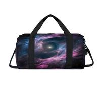 Borsone sportivo astratto con nebulosa galassia con scomparto per scarpe, per la notte, per il weekend, da viaggio, palestra, organizer per bagagli per donne, uomini, bambini, ragazze e ragazzi
