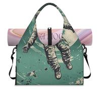 Borsone sportivo astronauta con scomparto per scarpe, week-end, per la notte, per palestra, yoga, viaggi, Colore, L, Borsone da viaggio