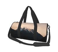Borsone sportivo bianco nero con stampa montagna sotto il cielo borsa da palestra borsa da viaggio borsa da viaggio per allenamento durante la notte bagagli da viaggio donne uomini, nero, taglia
