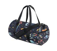 Borsone sportivo, borsa da palestra, borsone da viaggio, borsa da viaggio, borsa da viaggio con alieni UFO e astronavi per weekender, sport, vacanze, danza, Multi