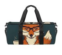 Borsone sportivo, borsa da palestra da donna, borsa tote per viaggi, allenamento, foresta riccio, volpe, procione, adorabile animale, Fantasia 1316, 45x23x23cm(17.7x9x9in)