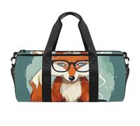 Borsone sportivo, borsa da palestra da donna, borsa tote per viaggi, allenamento, foresta riccio, volpe, procione, adorabile animale, Fantasia 1315, 45x23x23cm(17.7x9x9in)