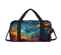 Borsone sportivo colorato con nebulosa galassia con scomparto per scarpe, per la notte, per il weekend, da viaggio, palestra, organizer per bagagli per donne, uomini, bambini, ragazze e ragazzi