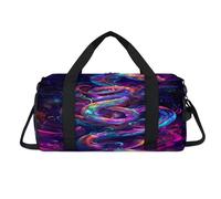 Borsone sportivo colorato con serpente con scomparto per scarpe, per la notte, per il weekend, da viaggio, palestra, organizer per bagagli per donne, uomini, bambini, ragazze e ragazzi