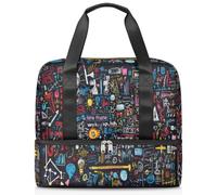 Borsone sportivo colorato per fisica, per donne, uomini, ragazzi, ragazze, 21 l, per il fine settimana, per la notte, per viaggi, palestra, yoga, Colore, Grande, Organizer per borse