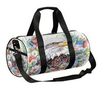 Borsone sportivo con aquila con bandiera americana, borsone da palestra, da allenamento, leggero, da viaggio, per uomo e donna (margherita con aquila), Aquila della bandiera americana., 17.6(L) x 9(W)