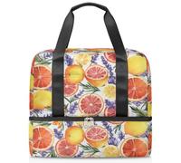 Borsone sportivo con arance, limoni, lavanda, per donne, uomini, ragazzi, ragazze, 21 l, per il fine settimana, per la notte, per viaggi, palestra, yoga, Colore, Grande, Organizer per borse