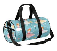 Borsone sportivo con ballerine, con fiori, borsone da allenamento, leggero, da viaggio, per uomini e donne (ballerina carina), Ballerine Fiori, 17.6(L) x 9(W) x 9(H) inch