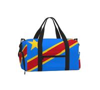 Borsone sportivo con bandiera del Congo, con scomparto per scarpe, leggero, da palestra, per uomo e donna, borsa da viaggio impermeabile con tasca bagnata