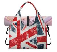 Borsone sportivo con bandiera del Regno Unito Union Jack per donne e uomini, borsa da notte con scomparto per scarpe borsa a tracolla per yoga, palestra, viaggi, Colore, L, Organizer per borse