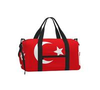 Borsone sportivo con bandiera della Turchia, con scomparto per scarpe, leggero, da palestra, per uomo e donna, borsa da viaggio impermeabile con tasca bagnata