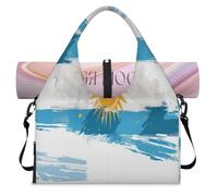 Borsone sportivo con bandiera dell'Argentina con scomparto per scarpe, borsa da viaggio per il fine settimana o per la notte, borsa da cabina per palestra, yoga, viaggio, Colore, L, Borsone da viaggio
