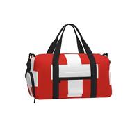 Borsone sportivo con bandiera svizzera con scomparto per scarpe, leggero, da palestra, weekender, per uomini e donne, borsa da viaggio impermeabile con tasca bagnata
