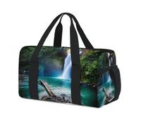 Borsone sportivo con cascata nella giungla tropicale, borsa da viaggio per il fine settimana tropicale, borsa da viaggio, palestra, borsone per bambini, ragazze, ragazzi, donne, uomini