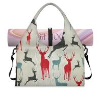Borsone sportivo con cervo per donne e uomini, con cervo e alce, borsa da notte con scomparto per scarpe, borsa a tracolla per yoga, palestra, viaggi, Colore, L, Organizer per borse