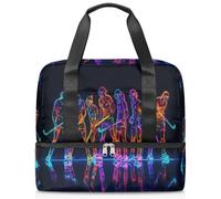 Borsone sportivo con design giocatore di hockey, per donne, uomini, ragazzi, ragazze, 21 l, per il fine settimana, per la notte, per viaggi, palestra, yoga, Colore, Grande, Organizer per borse