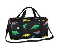 Borsone sportivo con dinosauri colorato Dino Weekend Borsa da notte Casual Tote Holdall Travel Gym Bagaglio Duffel Bag per bambini Ragazze Ragazzi Donne Uomini