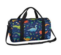 Borsone sportivo con dinosauro carino cartone animato Dino Weekend Borsa da notte Casual Tote Holdall Travel Gym Bagagli Duffel Bag per bambini Ragazze Ragazzi Donne Uomini