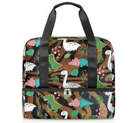 Borsone sportivo con dinosauro tigre carino per donne uomini ragazzi Kirls modello tigre borse per il fine settimana borsa da notte separata da bagnati borsa tote da 21 litri per viaggi, palestra,