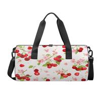 Borsone sportivo con fiori di ciliegio rosa, da palestra, allenamento, leggero, borsone a tracolla, borsone da viaggio, per uomini e donne (rosso ciliegia), Fiori di ciliegio rosa., 17.6(L) x 9(W) x