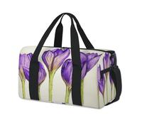 Borsone sportivo con fiori di croco floreale per il fine settimana borsa da notte borsone da viaggio casual da palestra borsone per bambini ragazze ragazzi donne uomini
