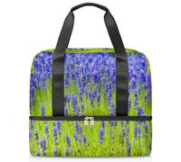 Borsone sportivo con fiori di lavanda floreale per donne, uomini e ragazzi, 21 l, per il fine settimana, per la notte, per viaggi, palestra, yoga, Colore, 21L, Organizer per borse