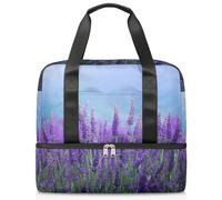 Borsone sportivo con fiori di lavanda, per donne, uomini, ragazzi, Kirls, 21 l, per il fine settimana, per la notte, per viaggi, palestra, yoga, Colore, 21L, Organizer per borse