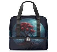 Borsone sportivo con fiori e luna magica, per donne, uomini, ragazzi, Kirls, 21 l, per il fine settimana, per la notte, per viaggi, palestra, yoga, Colore, 21L, Organizer per borse