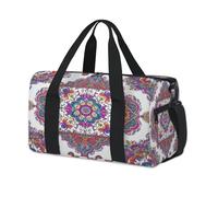 Borsone sportivo con fiori etnici indiani per bambini ragazze ragazzi donne uomini pernottamento borsa da viaggio weekender tote carry palestra casual borsone
