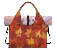 Borsone sportivo con foglie d'acero autunnali con scomparto per scarpe, week-end, per la notte, borsa da cabina per palestra, yoga, viaggio, Colore, L, Borsone da viaggio