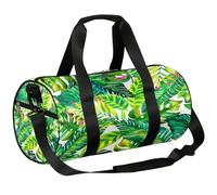 Borsone sportivo con foglie di palma tropicale, borsone da palestra, per allenamento, leggero, da viaggio, per uomo e donna (foglia verde), Foglie di palma tropicali, 17.6(L) x 9(W) x 9(H) inch