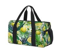 Borsone sportivo con foglie tropicali e limone, per bambini, ragazze, ragazzi, donne, uomini, tropicali, per una notte, weekender, borsa da viaggio, borsa da viaggio, borsa da palestra casual
