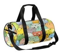 Borsone sportivo con gatti in stile cartone animato, borsone da palestra, per allenamento, leggero, da viaggio, per uomo e donna (animale), Gatti Cartoon, 17.6(L) x 9(W) x 9(H) inch