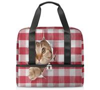 Borsone sportivo con gatto britannico carino per donne uomini ragazzi Kirls Cat Weekend borse per la notte separato da bagnato borsa tote da 21 litri per viaggi, palestra, yoga, Colore, 21L, Organizer