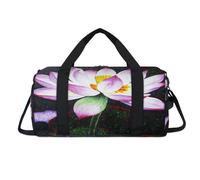 Borsone sportivo con giglio d'acqua con scomparto per scarpe, per la notte, per il weekend, da viaggio, palestra, organizer per bagagli per donne, uomini, bambini, ragazze e ragazzi