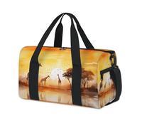 Borsone sportivo con giraffa con acquarello e foresta africana, borsa da viaggio, borsa da palestra, borsone per bambini, ragazze, ragazzi, donne, uomini